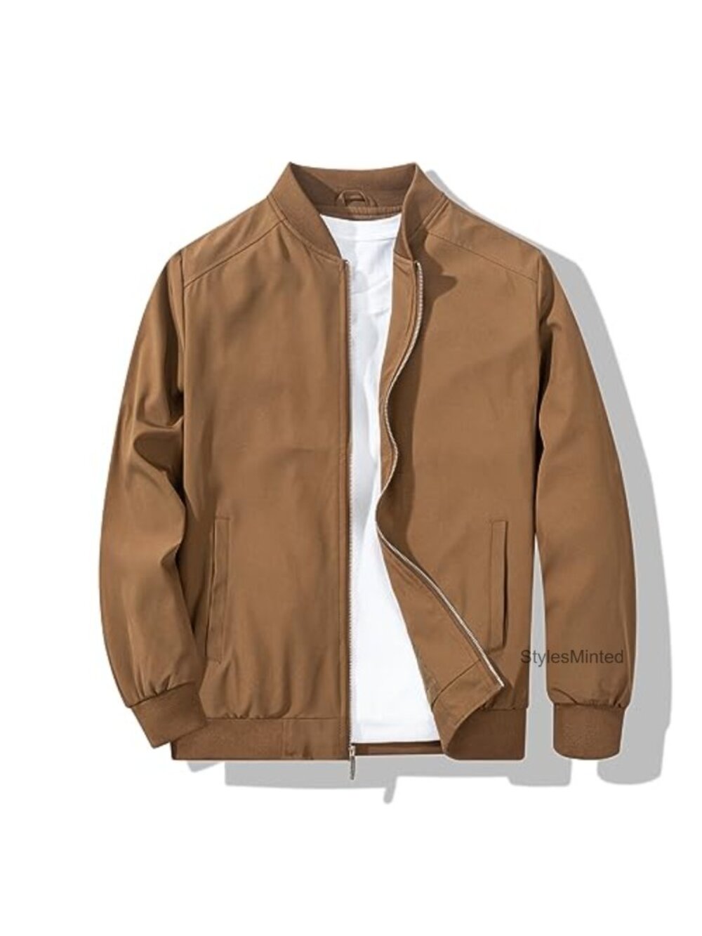 Men's Lightweight Bomber Jacket Windbreaker Spring Fall Casual Polyester